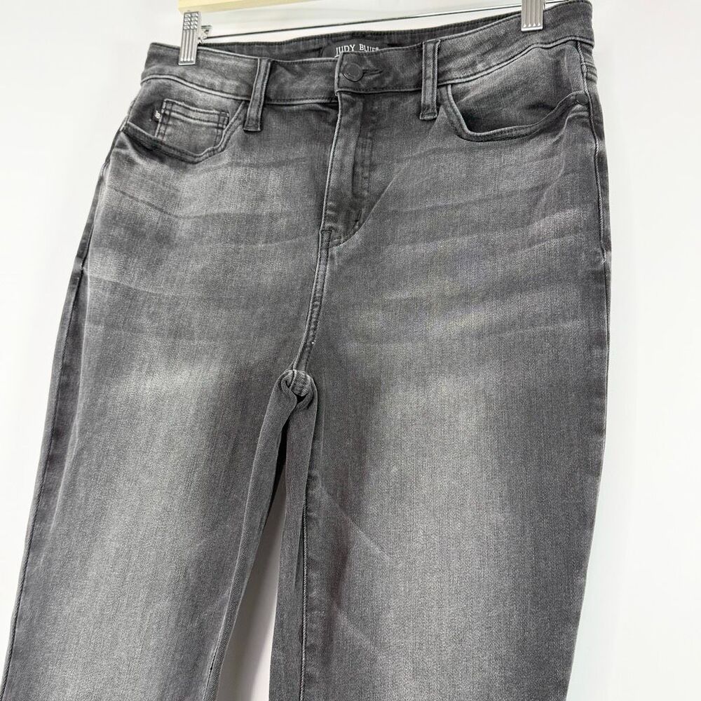 Judy Blue High Rise Super Flare Burnout Black Jeans with Stretch - US Juniors Si - Picture 3 of 8